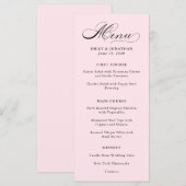raffiniert | Kalligraphie im Menü "Blush Pink" Menükarte (Vorne/Hinten)