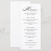 raffiniert | Menü "Schwarz-Weiß-Kalligrafie" Menükarte (Vorne/Hinten)