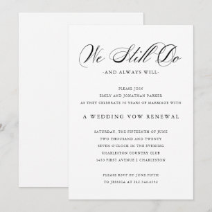 raffiniert   Schwarz-Weiß-Hochzeitstag Einladung