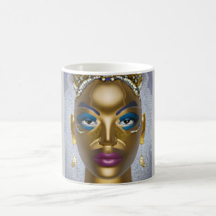 Raffinierte afrikanische Schönheit: Schwarzer Mona Kaffeetasse