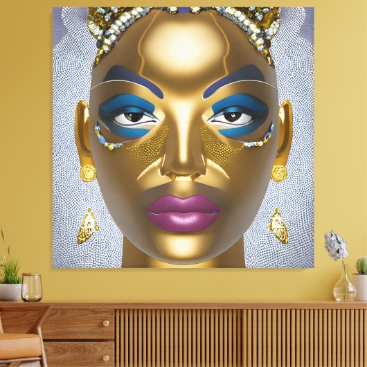 Raffinierte afrikanische Schönheit: Schwarzer Mona Leinwanddruck (Insitu (Wohnzimmer))