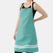 Raffinierte Aquamarine Twin White Hem Racing Strei Schürze (InSitu)