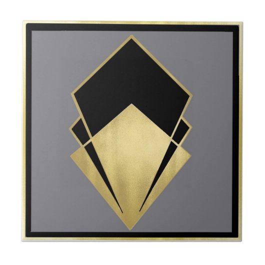 Raffinierte Art Déco Keramik Tile Fliese (Vorderseite)