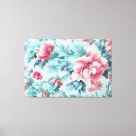 Raffinierte Blume aus rosafarbenem Granit und Blät Leinwanddruck