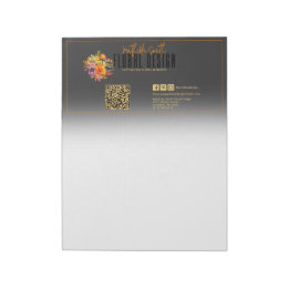Raffinierte Blumengestaltung Schwarze Orangenblüte Notizblock