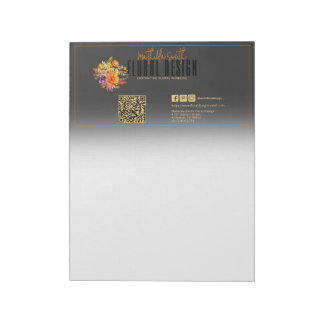 Raffinierte Blumengestaltung Schwarze Orangenblüte Notizblock