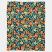 Raffinierte Botanische Morris Ikonische Blumenmust Fleecedecke (Vorderseite)