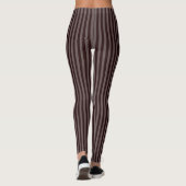 Raffinierte, braune monochrome, senkrechte dünne S Leggings (Rückseite)