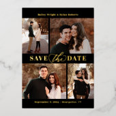 Raffinierte Collage FOIL-Hochzeit speichern Sie di Folieneinladung (Vorderseite)