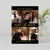 Raffinierte Collage FOIL-Hochzeit speichern Sie di Folieneinladung (Stehend vorne)