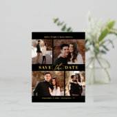 Raffinierte Collage FOIL Save the Date Postkarte (Stehend vorne)