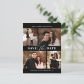 Raffinierte Collage Moderne Save the Date Postkart Postkarte (Stehend Vorderseite)