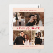 Raffinierte Collage Moderne Save the Date Postkart Postkarte (Vorne/Hinten)