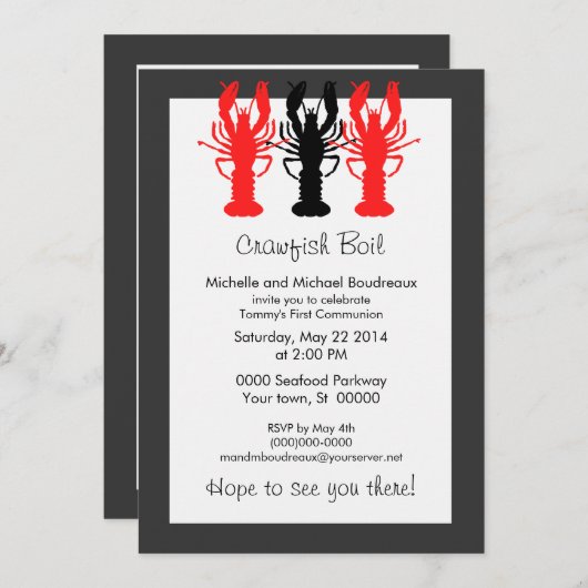 Raffinierte Einladungen für Langusten/Hummerkohl (Vorne/Hinten)