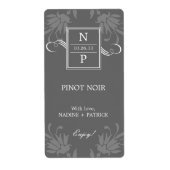 Raffinierte Elegance Hochzeit Wine Labels (Vorne)