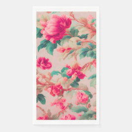Raffinierte elegante, hellrosa Blume, üppige Blätt Serviette