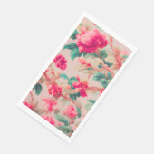 Raffinierte elegante, hellrosa Blume, üppige Blätt Serviette (Ecke)