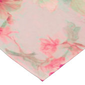 Raffinierte elegante, hellrosa Blume, üppige Blätt Tischdecke (Schrägansicht)