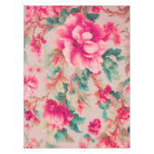 Raffinierte elegante, hellrosa Blume, üppige Blätt Tischdecke (Vorderseite)