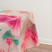 Raffinierte elegante, hellrosa Blume, üppige Blätt Tischdecke (Beispiel)
