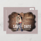 Raffinierte Eleganz Save the Date Postkarte - Rosa (Vorne/Hinten)
