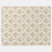 Raffinierte Elfenbeindamaske Delikate Wasserfarben Fleecedecke (Vorderseite (Horizontal))