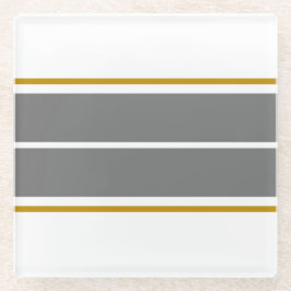 Raffinierte, feine, moderne graue Streifen auf Wei Glasuntersetzer