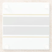 Raffinierte, feine, moderne graue Streifen auf Wei Glasuntersetzer (Rückseite)