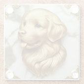 Raffinierte Golden Retriever Marmorbraun Schönheit Glasuntersetzer (Rückseite)