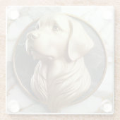 Raffinierte Golden Retriever Marmorimpression Glasuntersetzer (Rückseite)