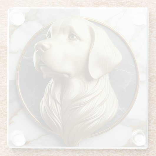 Raffinierte Golden Retriever Marmorimpression Glasuntersetzer (Rückseite)