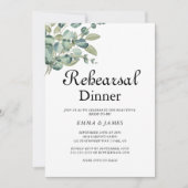 Raffinierte Grüne Probe Abendessen Einladung (Vorderseite)