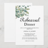 Raffinierte Grüne Probe Abendessen Einladung (Vorne/Hinten)