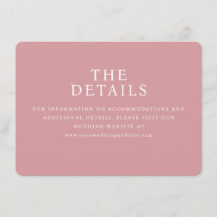 Raffinierte Hochzeitsdetails in Rosa und Minimalis Begleitkarte