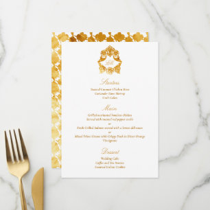 Raffinierte klassische Faux-Folie Gold Barock Menükarte