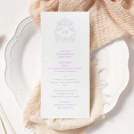 Raffinierte klassische Skript-Lavendel-Hochzeit Programm
