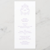 Raffinierte klassische Skript-Lavendel-Hochzeit Programm (Vorderseite)