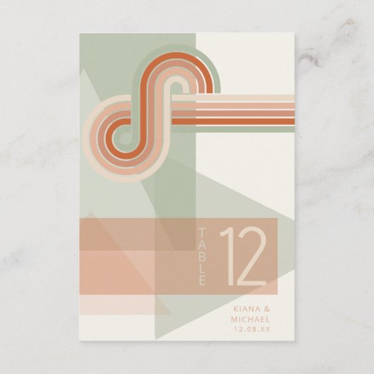 Raffinierte Linien Geometric Wedding Terra Cotta I Einladung (Rückseite)