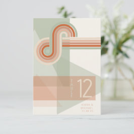 Raffinierte Linien Geometric Wedding Terra Cotta I Einladung