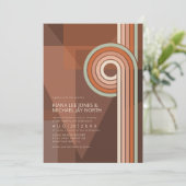 Raffinierte Linien Geometric Wedding Terra Cotta I Einladung (Stehend Vorderseite)