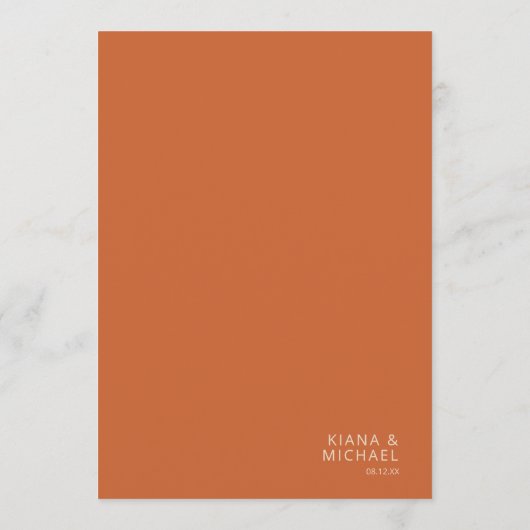 Raffinierte Linien Geometric Wedding Terra Cotta I Menükarte (Rückseite)