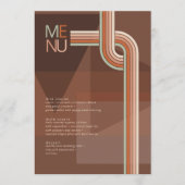 Raffinierte Linien Geometric Wedding Terra Cotta I Menükarte (Vorderseite)
