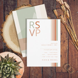 Raffinierte Linien Geometric Wedding Terra Cotta I RSVP Karte