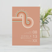 Raffinierte Linien Geometric Wedding Terra Cotta I Save The Date (Stehend Vorderseite)