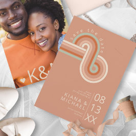 Raffinierte Linien Geometric Wedding Terra Cotta I Save The Date