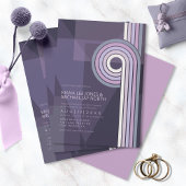Raffinierte Linien Geometric Wedding Violet ID983 Einladung