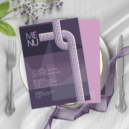 Raffinierte Linien Geometric Wedding Violet ID983 Menükarte