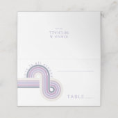 Raffinierte Linien Geometric Wedding Violet ID983 Platzkarte (Außenseite Aufgefaltet)