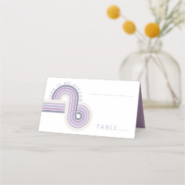 Raffinierte Linien Geometric Wedding Violet ID983 Platzkarte