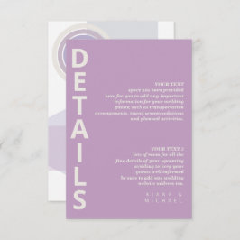 Raffinierte Linien, geometrische Details - Violet Begleitkarte